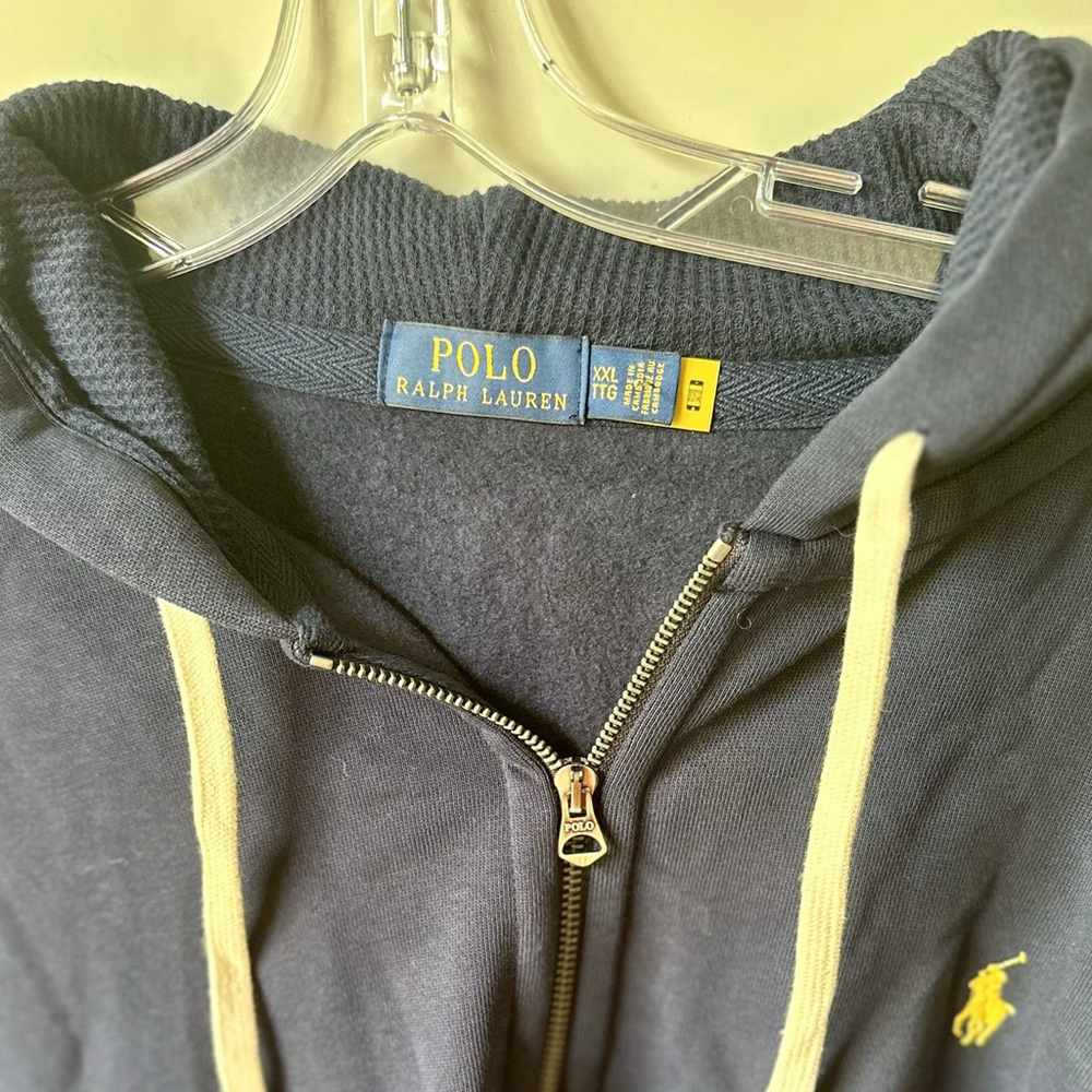 Polo Ralph Lauren Classic Men’s Fleece Hoodie Full Zip XXL Cruise Navy - Picture 3 of 6